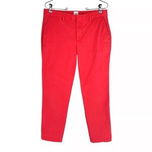 Gap Pants Womens Size 6 Coral Slim City Crop Chinos Broken-in Stretch Cotton